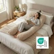 Подушка для сна и отдыха 75х140х20 см U-shape подкова Соня беж антиаллергенная с молнией для удобного сна - изображение 6