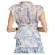 Жіноча синя блузка з оборками Guess Joandra з візерунком XS W2GH81WE550 P7BJ (XS - изображение 2
