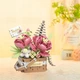 Конструктор цветочная корзина Pink Tenderness серия Flower Basket Романтическая встреча 395 деталей - изображение 5