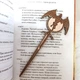Дерев'яна закладка для книги "Дракон та меч №1" 15х6 см - зображення 2