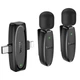 Беспроводной петличный микрофон Hoco L15 Dual-Mic Lavalier 2-в-1 Type-C / Lightning для смартфона, черный (785065) - изображение 1