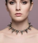 Металевий чокер «Dark Rebel» з гострими шипами Honey Fashion Accessories темно-сірий (120362) - зображення 1