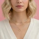 Багатошарове кольє «Golden Trio» з підвіскою-кільцем Honey Fashion Accessories золотистий (120266) - изображение 1