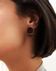 Женские сережки "Квадраты" 1.3см Fashion jewelry Коричневые - изображение 5