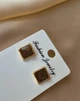 Женские сережки "Квадраты" 1.3см Fashion jewelry Коричневые - изображение 6