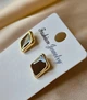 Женские сережки "Квадраты" 1.3см Fashion jewelry Коричневые - изображение 8