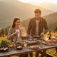 Газовая плита портативная кухня туристическая с пьезоподжигом на 2 конфорки под газовые баллоны 5200 Вт 50×23×12 см газ плита двухконфорочная туристическая для похода рыбалки 5.2 кВт Бежевый - изображение 3