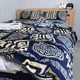 Постільна білизна KoTetextile плюшева велюрова полуторка 155-215 см 50-70 2шт тотем темно-синій - зображення 3