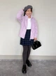 Детская мягкая куртка UNIQLO из искусственного меха 1159856884 (Сиреневый 13) на рост 155-165 см - изображение 5