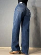 Джинсы женские Its Basic 2952-17 skater baggy бананы с косыми карманами 40 синие - изображение 6