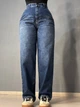 Джинсы женские Its Basic 2952-17 skater baggy бананы с косыми карманами 40 синие - изображение 8