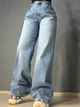 Джинсы женские Sherocco 5218 WIDE LEG палаццо с резинкой на талии большие размеры 36 голубые - изображение 4