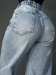 Джинсы женские Sherocco 5218 WIDE LEG палаццо с резинкой на талии большие размеры 36 голубые - изображение 5