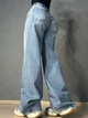 Джинсы женские Sherocco 5218 WIDE LEG палаццо с резинкой на талии большие размеры 36 голубые - изображение 6