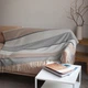 Плед с кашемиром и шерстью мериноса FleeCozy (Коричнево-серая полоска) 130х190 см - Премиальная накидка в подарочной коробке - изображение 3