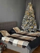 Плед із новозеландської вовни FleeCozy (Бежево-коричнева клітинка) 140х200 см - Класична накидка з бахромою - зображення 4