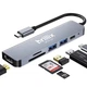 Usb хаб перехідник type с на юсб 6в1 hub адаптер на тайп сі для ноутбука макбука смартфона планшета пк Brillix UC-H6 Max концентратор з кардрідером розгалужувач 4 порти 4K HDMI+USB*2+SD/TF card reader+PD Female hub 6in1 - зображення 10