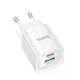 Мережевий зарядний пристрій 20W HOCO C147A Charm швидка зарядка PD3.0+QC3.0 charger два порти USB-A + Type-C + кабель Type-C to Type-C (6942007630290) White - зображення 3