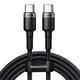 Кабель Baseus Cafule Flash Charging Data Line Cable Type-C to Type-C PD 2.0 QC 3.0 100W 20V 5A 2м (CATKLF-ALG1) Black/Grey - зображення 1