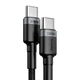 Кабель Baseus Cafule Flash Charging Data Line Cable Type-C to Type-C PD 2.0 QC 3.0 100W 20V 5A 2м (CATKLF-ALG1) Black/Grey - зображення 2