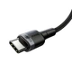 Кабель Baseus Cafule Flash Charging Data Line Cable Type-C to Type-C PD 2.0 QC 3.0 100W 20V 5A 2м (CATKLF-ALG1) Black/Grey - зображення 5
