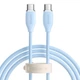 Кабель Baseus Jelly Liquid Silica Gel Fast Charging Data Cable Type-C to Type-C 100W 20V 5A 1.2м (CAGD030003) Blue - зображення 1