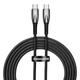 Кабель Baseus Glimmer Series Fast Charging Data Cable Type-C to Type-C 100W 20V 5A 2м (CADH000801) Black - зображення 1