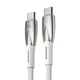 Кабель Baseus Glimmer Series Fast Charging Data Cable Type-C to Type-C 100W 20V 5A 1м (CADH000702) White - зображення 2