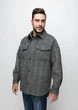Мужское пальто в рубчик Herringbone 11Git-C Серый - изображение 3