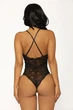 Кружевной боди белый прозрачный из декольте XL черный (4/32) - изображение 3