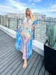 Парео женское пляжное прозрачное Oversize XL-4XL голубой (SW641) - изображение 8