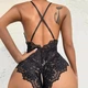 Кружевной боди из спандекса украшен кружевом L-XL черный (38/28) - изображение 3
