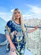 Парео женское пляжное воздушное Oversize XL-5XL синий (SW643) - изображение 4