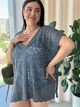 Жіноча коротка туніка для пляжу без рукавів Oversize XL-3XL сірий (SW669/1) - зображення 8