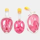 Полнолицевая панорамная маска для плавания FREE BREATH (L/XL) M2068G Pink с креплением для камеры - изображение 3