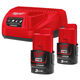 Енергокомплект Li-Ion MILWAUKEE, M12 NRG-302 (зарядний пристрій С12 С, 2 акумулятори М12 В3 3Аг, картонна упаковка) - зображення 1