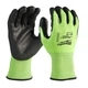 Перчатки рабочие сигнальные Hi-Vis MILWAUKEE, с сопротивлением порезам 3/C уровня, размер 8/M - изображение 1