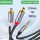 Аудио кабель AUX Rocoren 3.5mm Male - 2xRCA 1m Dark Grey (43768) - изображение 5