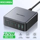 Настільний зарядний пристрій Rocoren 0242 270Wmax GAN (PPS PD3.0 QC5.0) порти 4TypeC + 2USB Black (43778) - зображення 1