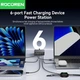 Настільний зарядний пристрій Rocoren 0242 270Wmax GAN (PPS PD3.0 QC5.0) порти 4TypeC + 2USB Black (43778) - зображення 4