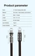 Інтерфейсний кабель поворотний USLION 100W LED Indicator (20V 5A) Zinc Alloy TypeC-TypeC 0.3m Black (44258) - зображення 2