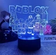 Детский ночник для мальчика и девочки 3D LED настольная лампа Roblox ночной светильник Роблокс 16 цветов с пультом питание от USB - изображение 1