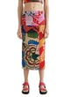 Жіноча спідниця міді із візерунком Desigual x Christian Lacroix Bell S 22SWFKX1/9019 (S) - зображення 1