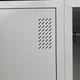 Шкаф для одежды металлический Emby ШОМ-300/4 разборный на 4 секции с полками вентиляцией и замками для школы детского сада офиса или спортзала Светло-серый - изображение 3