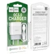 Сетевое зарядное устройство Hoco C72Q (USB/QC3.0)+ USB кабель Type-C- белый - изображение 2