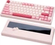 Клавіатура Бездротова WOBKEY RAINY 75 White-Pink Ігрова Механічна. 2.4G/Bluetooth/Кабель. АЛЮМІНІЄВИЙ Корпус. Hot-Swap. Батарея 3500mAh. RGB Підсвічування. Світчі HMX Violet - зображення 2