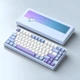 Клавіатура Бездротова WOBKEY RAINY 75 White-Blue Ігрова Механічна. 2.4G/Bluetooth/Кабель. АЛЮМІНІЄВИЙ Корпус. Hot-Swap. Батарея 3500mAh. RGB Підсвічування. Світчі HMX Violet - зображення 1