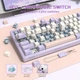 Клавіатура Бездротова ATTACK SHARK X75 White-Purple Ігрова Механічна. 2.4G/Bluetooth/Кабель. АЛЮМІНІЄВИЙ Корпус. Hot-Swap. Батарея 10000mAh. RGB Підсвічування. Світчі Cailh MX - зображення 3