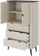 Витрина MARLY REG 6 90х142х40 кашемир / орех Jurek - изображение 4