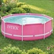 Бассейн каркасный Intex 244х76 см розовый, объем 2843 л, круглый садовый бассейн для детей и семьи от 6 лет - изображение 1